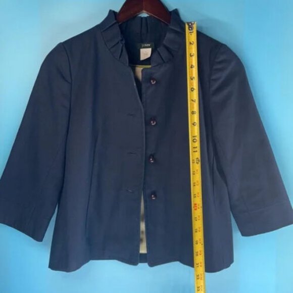 J. Crew Women’s Navy Blue Long Sleeve Front Button Jacket Size 0 - Picture 6 of 9